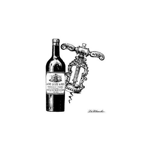 LaBlanche - Foam Mounted Silicone Stamp - Corkscrew and Wine