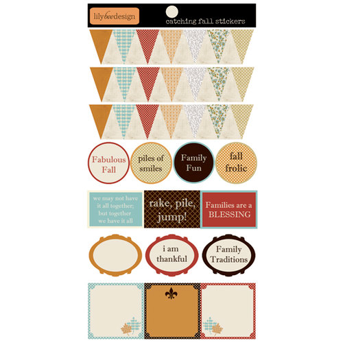 Lily Bee Design - Catching Fall Collection - Cardstock Stickers