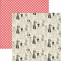 Lily Bee Design - Domestic Bliss Collection - 12 x 12 Double Sided Paper - Pearls and Heels