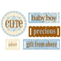 Lil Davis Designs - Crillon Collection - Chipboard Sliders - Baby Boy, CLEARANCE