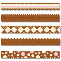 Lil Davis Designs - Shaped Ribbon - Brownie - Pink and Brown, CLEARANCE