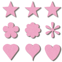 Lil Davis Designs - Tinseltown - Glitter Chipboard Shapes - Rose, CLEARANCE