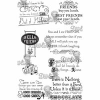 LDRS Creative - Sentiments Collection - Cling Mounted Rubber Stamps - Girlfriends