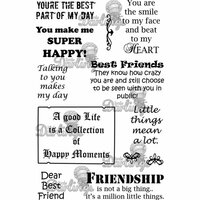 LDRS Creative - Sentiments Collection - Cling Mounted Rubber Stamps - Best Friends