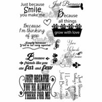 LDRS Creative - Sentiments Collection - Cling Mounted Rubber Stamps - Just Because
