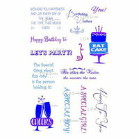 LDRS Creative - Sentiments Collection - Cling Mounted Rubber Stamps - Celebrate