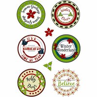 LDRS Creative - Christmas - Cling Mounted Rubber Stamps - Holly Days Large Circle Sentiments