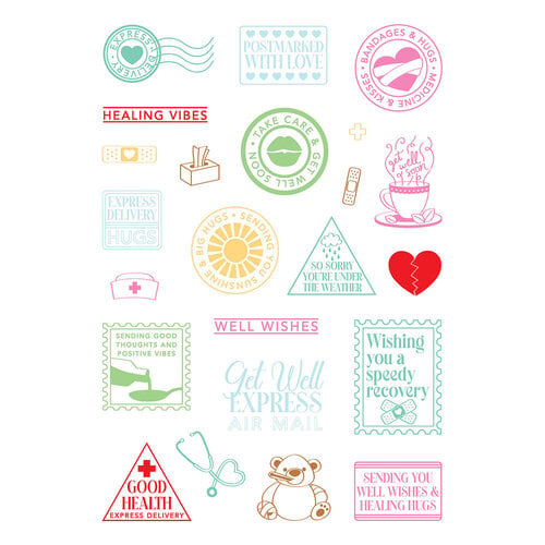 LDRS Creative - Postage Collage Collection - Clear Photopolymer Stamps - Get Well Soon LDRS Creative - Postage Collage Collection - Clear Photopolymer Stamps - Get Well Soon