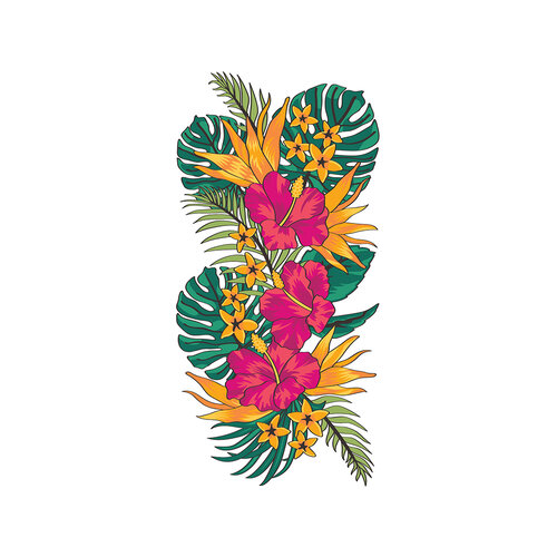 LDRS Creative - Layering Stencils - Slimline - Tropical Floral