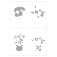 LDRS Creative - Layering Stencils - Potted Hibiscus
