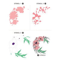 LDRS Creative - Layering Stencils - Wildflower Wreath