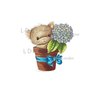 LDRS Creative - CandiBean Collection - Cling Mounted Rubber Stamps - Hydrangea Kitty