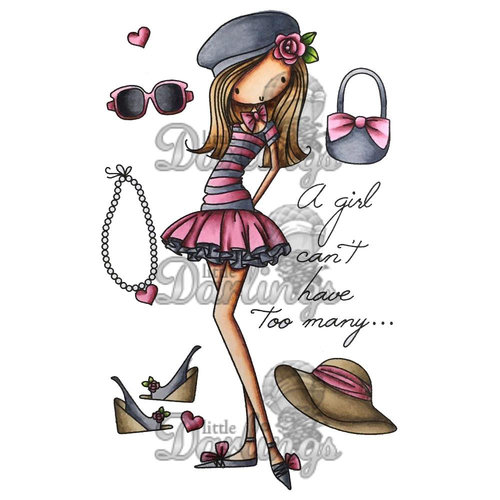LDRS Creative - All Dressed Up Collection - Cling Mounted Rubber Stamps - A Girl Can't Have Too Many