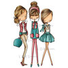 LDRS Creative - All Dressed Up Collection - Cling Mounted Rubber Stamps - Gal Pals