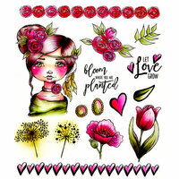 LDRS Creative - Cre8tive Cre8tions Collection - Cling Mounted Rubber Stamps - Let Love Grow