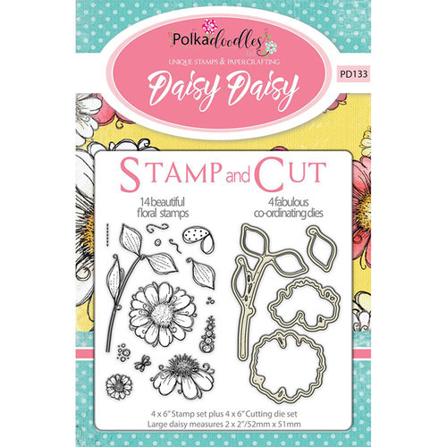 LDRS Creative - Polkadoodles Collection - Designer Dies and Clear Acrylic Stamps - Daisy Daisy