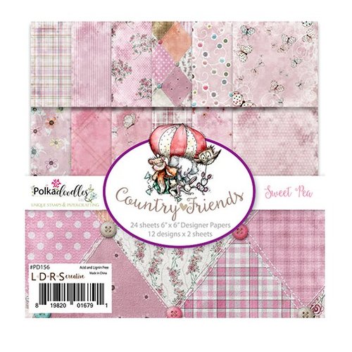 LDRS Creative - Polkadoodles Collection - 6 x 6 Paper Pack - Sweet Pea