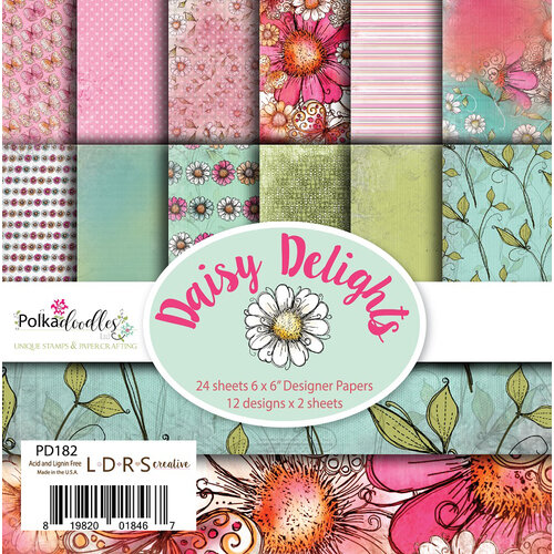 LDRS Creative - Polkadoodles Collection - 6 x 6 Paper Pack - Daisy Delights