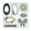 LDRS Creative - Splendid Azure Collection - Die Cut Cardstock Pieces with Glitter Accents