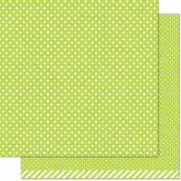 Lawn Fawn - Let's Polka in the Meadow Collection - 12 x 12 Double Sided Paper - Grasshopper Polka