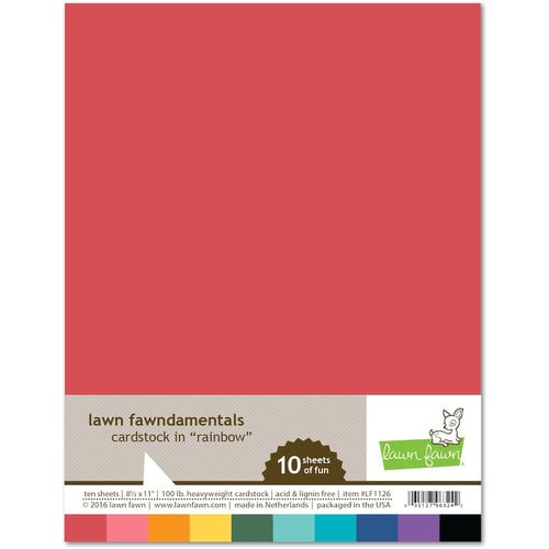 Lawn Fawn - 8.5 x 11 Cardstock - Rainbow - 10 Pack