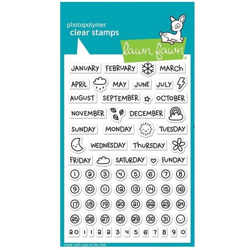 Lawn Fawn - Clear Photopolymer Stamps - Plan on It - Calendar