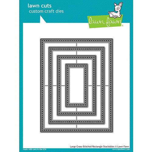 Lawn Fawn - Lawn Cuts - Dies - Large Cross Stitched Rectangle Stackables