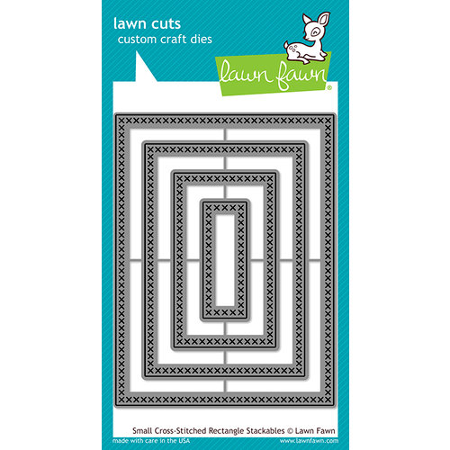 Lawn Fawn - Lawn Cuts - Dies - Small Cross Stitched Rectangle Stackable