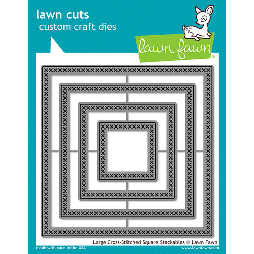 Lawn Fawn - Lawn Cuts - Dies - Large Cross Stitched Square Stackables