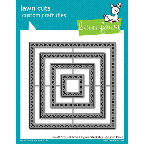 Lawn Fawn - Lawn Cuts - Dies - Small Cross Stitched Square Stackables