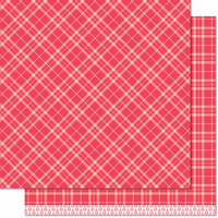 Lawn Fawn - Perfectly Plaid Collection - Christmas - 12 x 12 Double Sided Paper - Rudolph