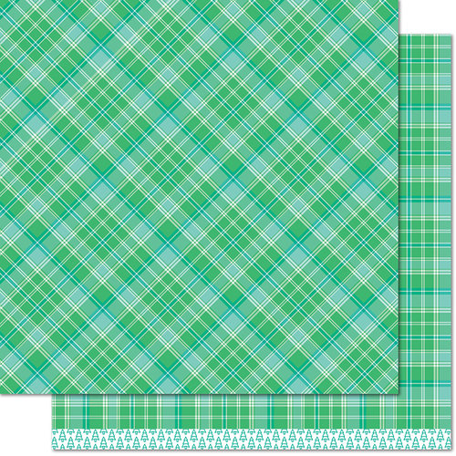 Lawn Fawn - Perfectly Plaid Collection - Christmas - 12 x 12 Double Sided Paper - Prancer