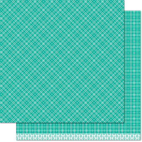 Lawn Fawn - Perfectly Plaid Collection - Christmas - 12 x 12 Double Sided Paper - Blitzen
