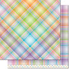 Lawn Fawn - Perfectly Plaid Collection - Rainbow - 12 x 12 Double Sided Paper - Lollipop