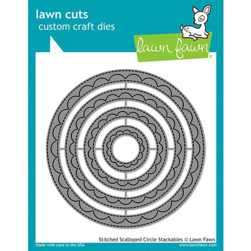 Lawn Fawn - Lawn Cuts - Dies - Outside In Stitched Scalloped Circle Stackables
