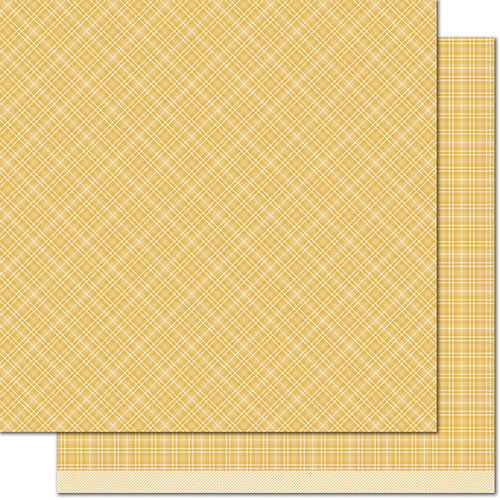 Lawn Fawn - Perfectly Plaid Collection - Chill - 12 x 12 Double Sided Paper - Mellow Yellow