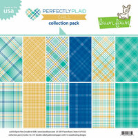 Lawn Fawn - Perfectly Plaid Collection - Chill - 12 x 12 Collection Pack