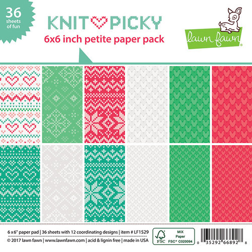 Lawn Fawn - Knit Picky Collection - Paquete de 6 x 6 Petite Paper