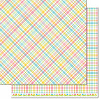 Lawn Fawn - Perfectly Plaid Collection - Spring - 12 x 12 Double Sided Paper - Carnation