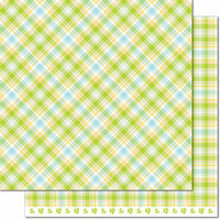 Lawn Fawn - Perfectly Plaid Collection - Spring - 12 x 12 Double Sided Paper - Hydrangea