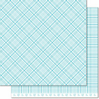 Lawn Fawn - Perfectly Plaid Collection - Spring - 12 x 12 Double Sided Paper - Bluebell