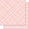 Lawn Fawn - Perfectly Plaid Collection - Spring - 12 x 12 Double Sided Paper - Dahlia