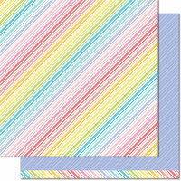 Lawn Fawn - Really Rainbow Collection - 12 x 12 Double Sided Paper - Purple Posies