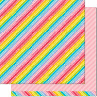 Lawn Fawn - Really Rainbow Collection - 12 x 12 Double Sided Paper - Pink Tutu