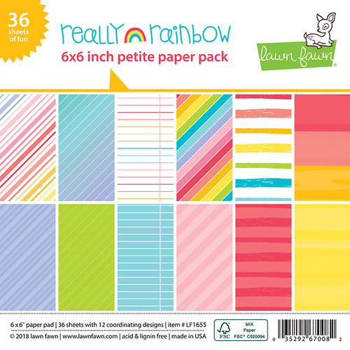 Lawn Fawn - Really Rainbow Collection - 6 x 6 Petite Paper Pack