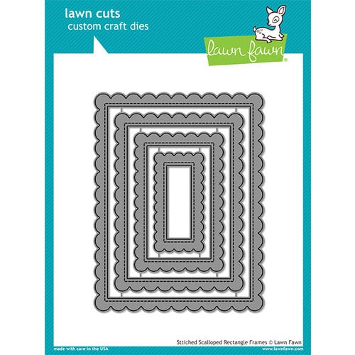 Lawn Fawn - Lawn Cuts - Dies - Stitched Scalloped Rectangle Frames