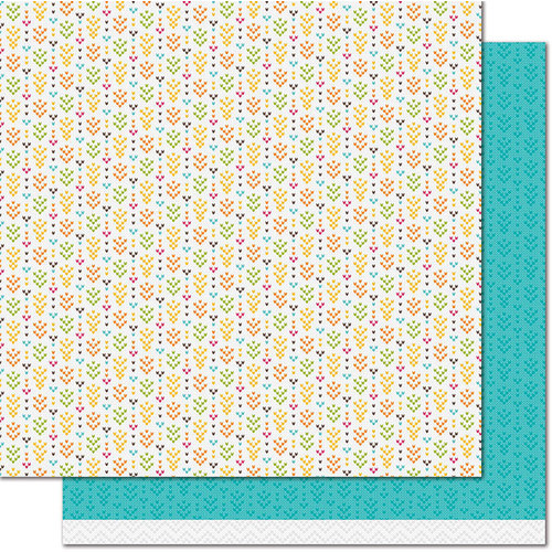 Lawn Fawn - Knit Picky Collection - Fall - 12 x 12 Double Sided Paper - Table Runner
