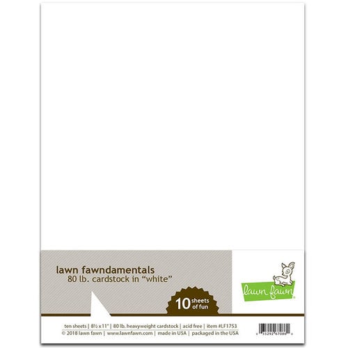 Lawn Fawn - 8.5 x 11 Cardstock - White - 10 Pack