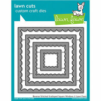 Lawn Fawn - Lawn Cuts - Dies - Reverse Stitched - Scalloped Square Windows