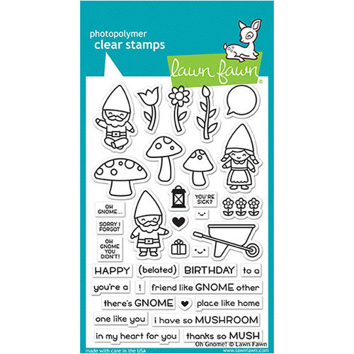 Lawn Fawn - Clear Photopolymer Stamps - Oh Gnome